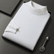 Men's plain turtleneck sweater with ribbed collar and cuffs
