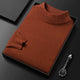 Men's plain turtleneck sweater with ribbed collar and cuffs