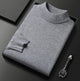 Men's plain turtleneck sweater with ribbed collar and cuffs