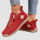 Unisex lace-up high-top sneakers with round toes and flat soles