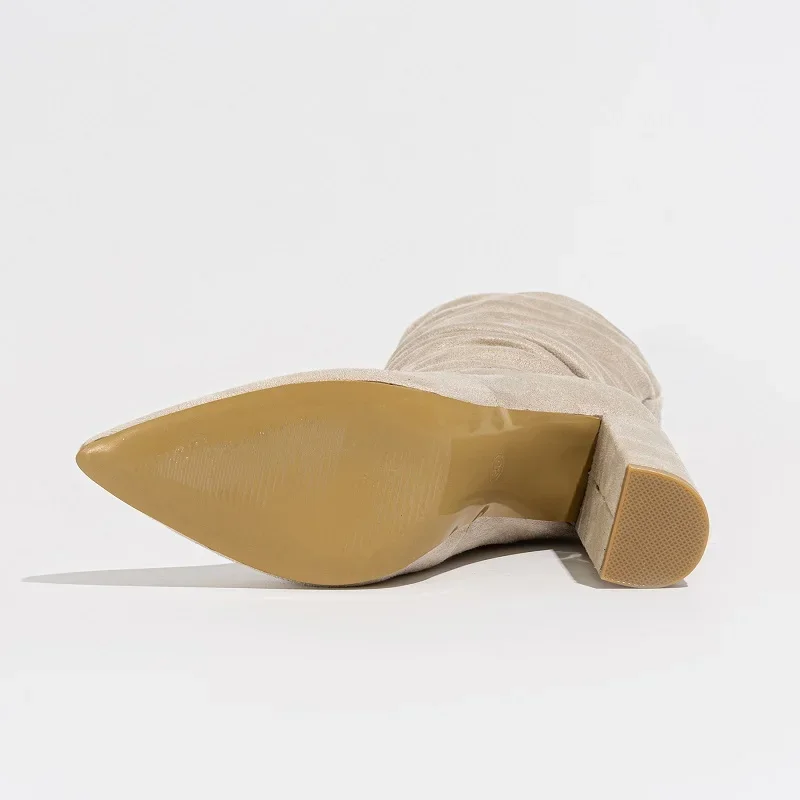 Women's Mid-Calf Slouchy Boots in Red - View 7 | Bellmere