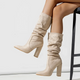 Women's Mid-Calf Slouchy Boots in Red - View 2 | Bellmere