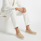 Men's slip-on moc toe loafers with contrast flat soles