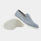 Men's slip-on loafers with visible stitching and light-coloured soles