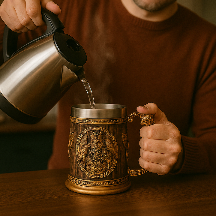 Warrior-themed drinking cup
