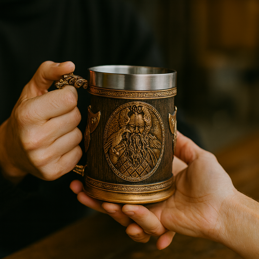 Warrior-themed drinking cup