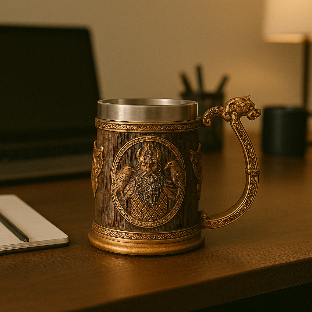 Warrior-themed drinking cup