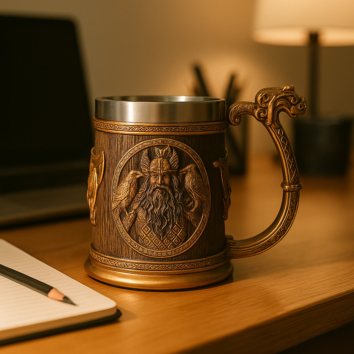 Warrior-themed drinking cup