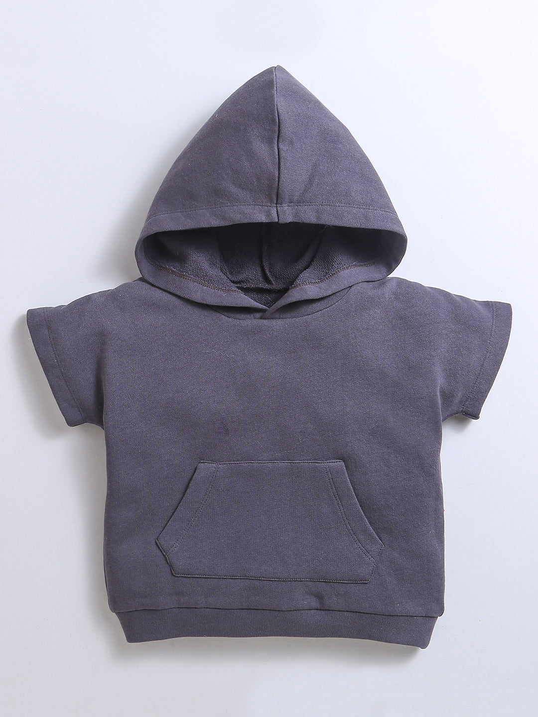 Layered hooded top with striped sleeves and cuffed joggers set