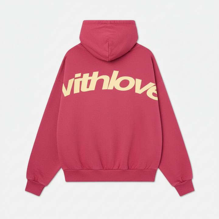 Women's hooded hoodie with long sleeves and kangaroo pocket