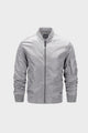 Men's full zip bomber jacket with ribbed trim and sleeve utility pocket