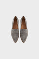 Women's pointed penny loafers with vamp strap and low heel