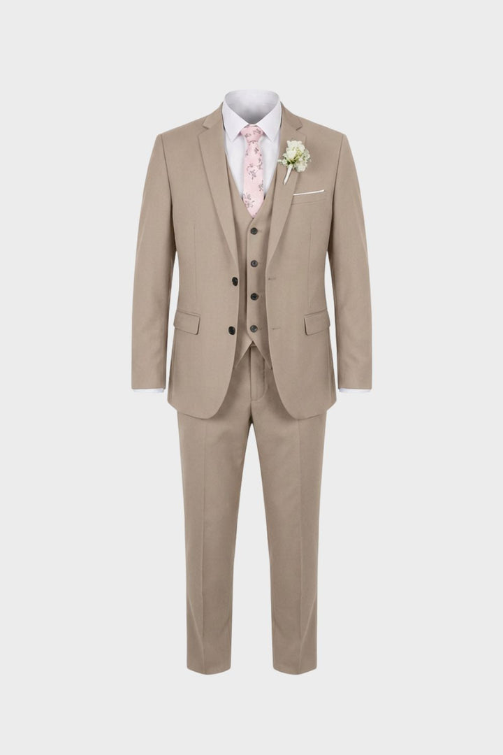 Three-piece suit with jacket waistcoat and matching trousers