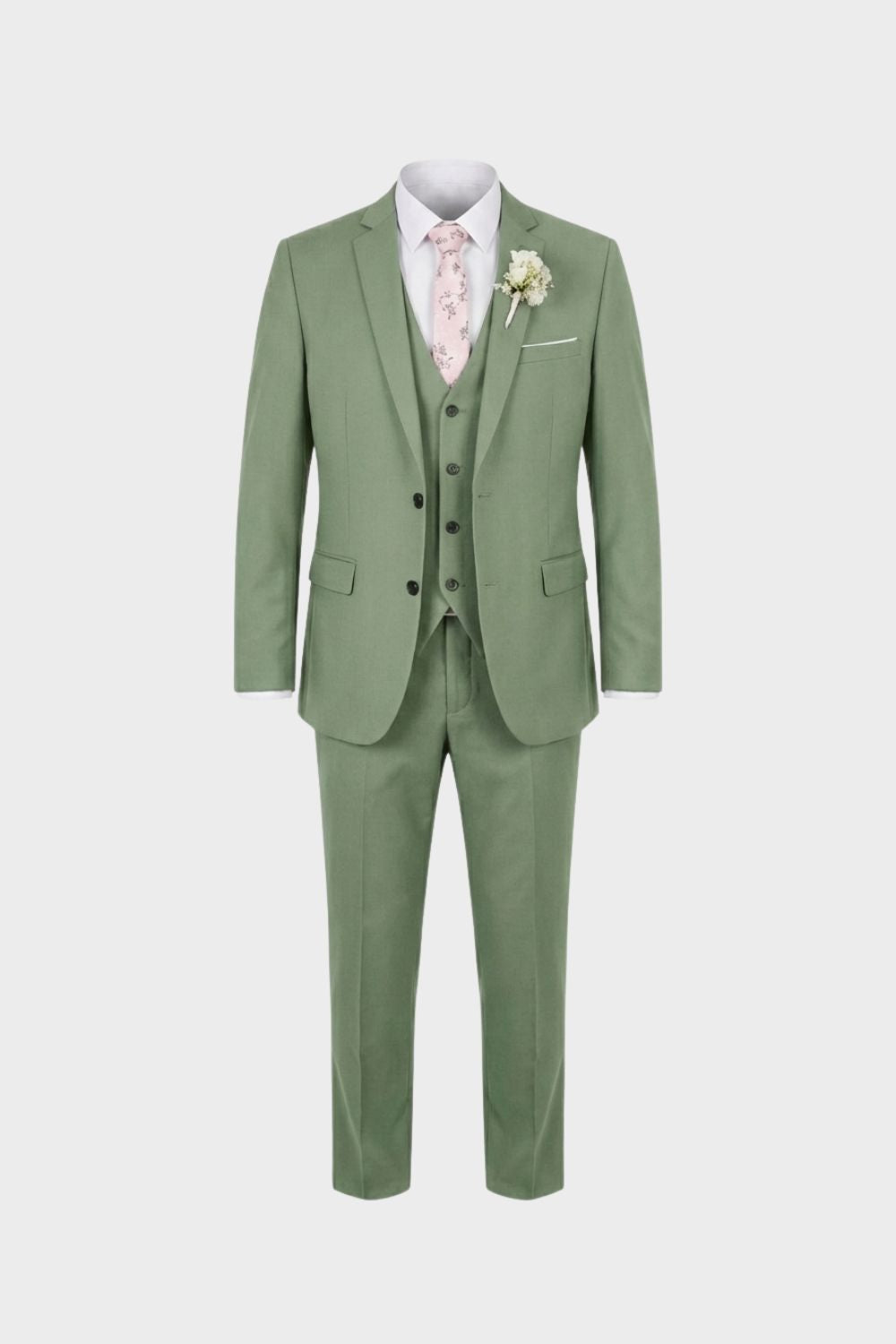Three-piece suit with jacket waistcoat and matching trousers