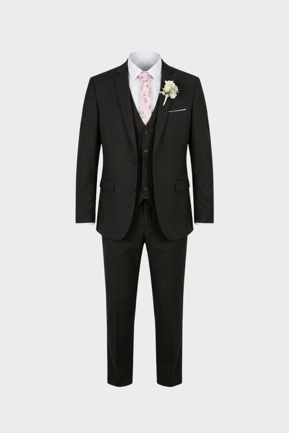 Three-piece suit with jacket waistcoat and matching trousers