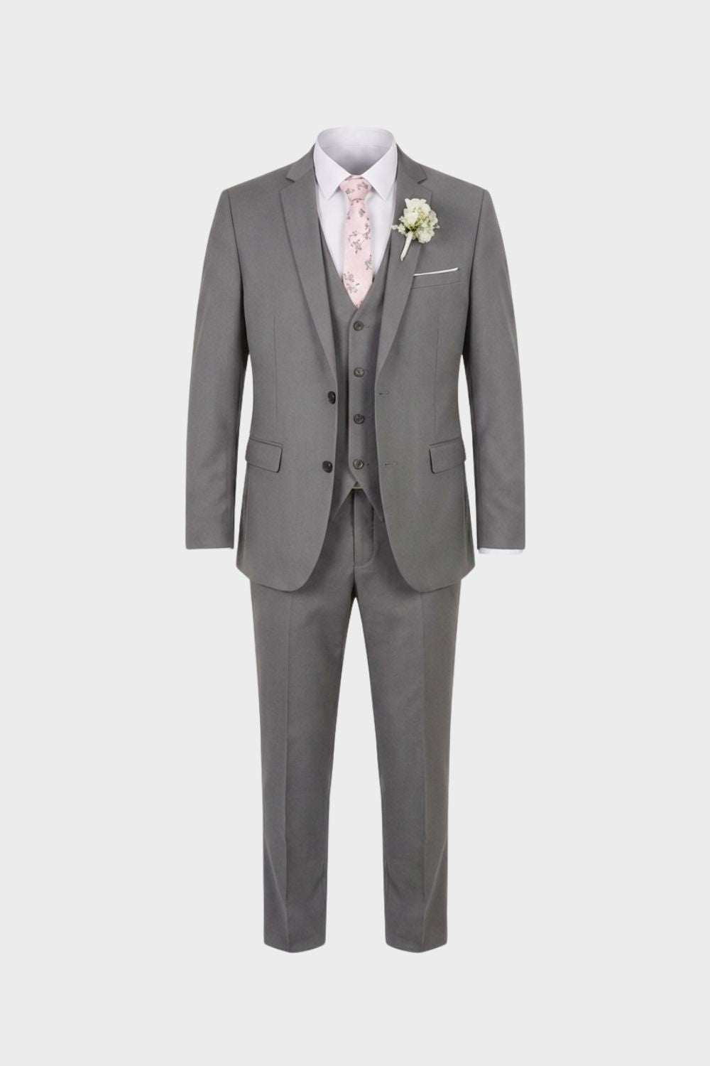 Three-piece suit with jacket waistcoat and matching trousers