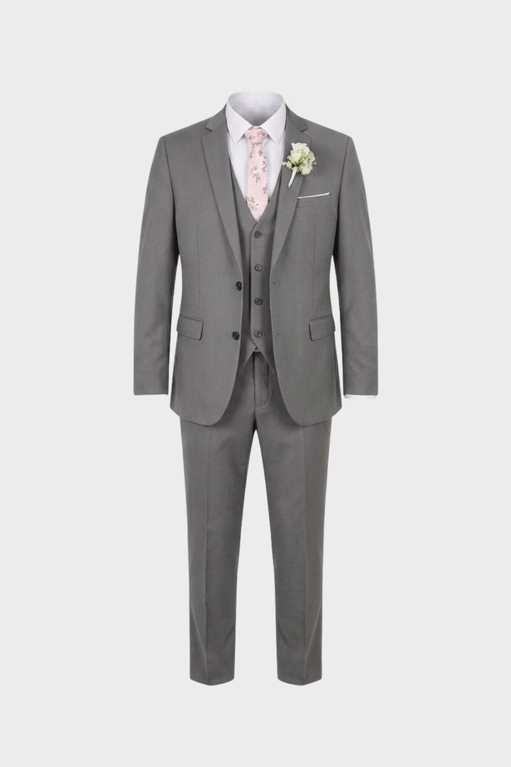 Three-piece suit with jacket waistcoat and matching trousers