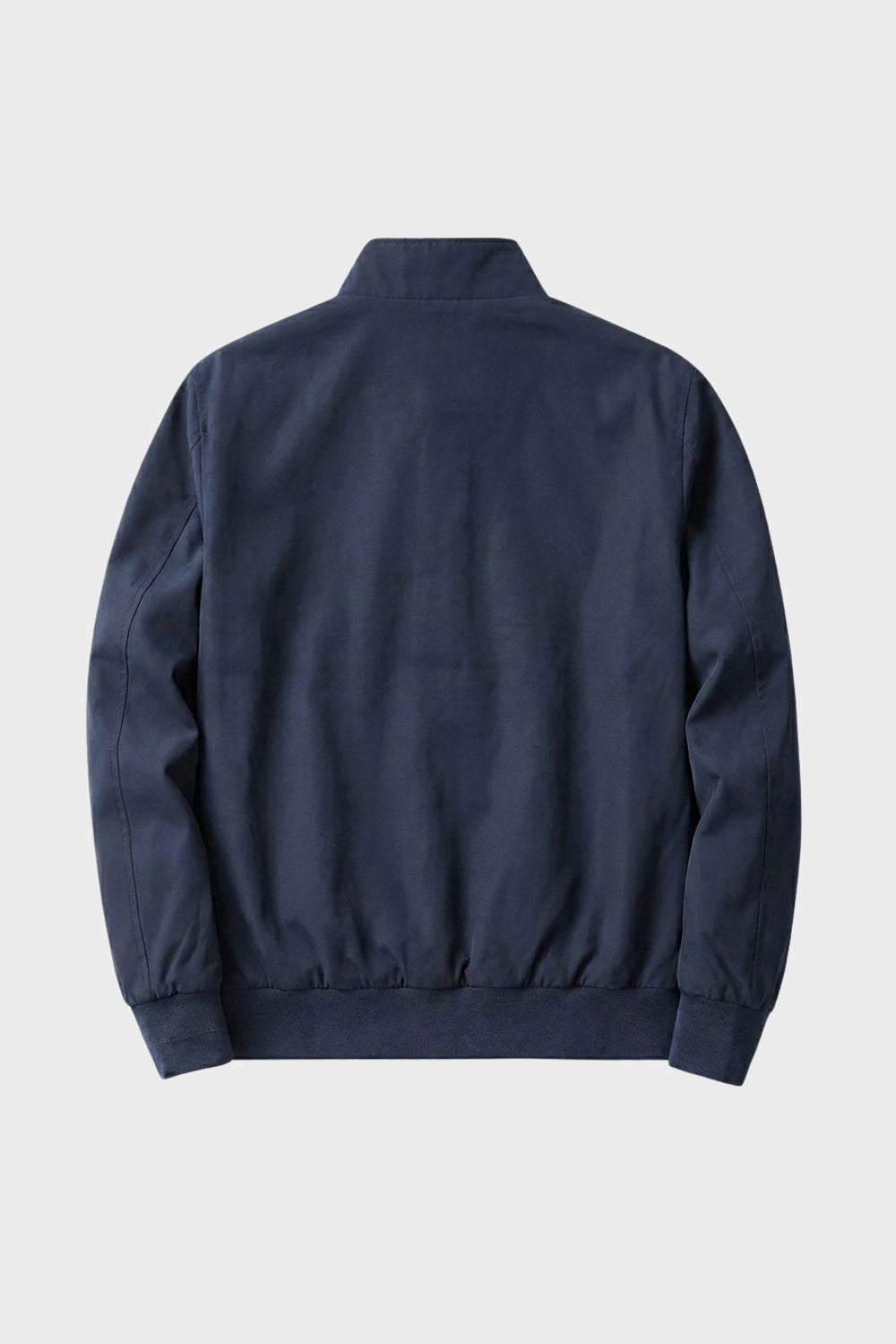 Men's bomber jacket with stand collar, zip front and red checked lining