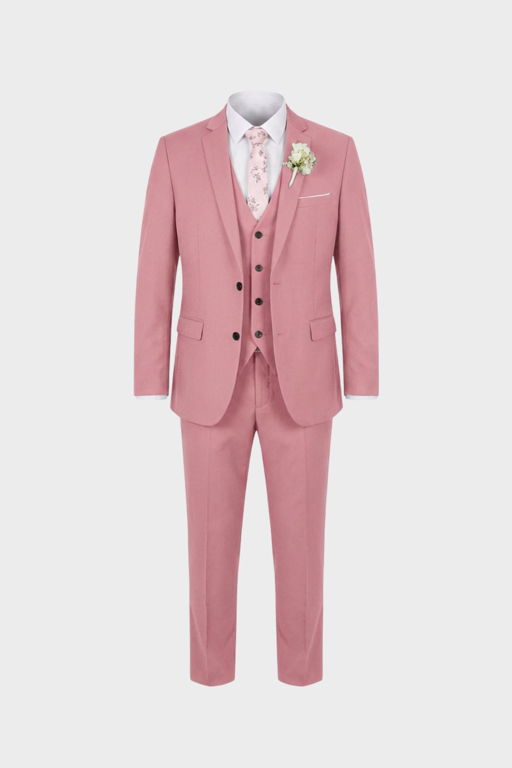 Three-piece suit with jacket waistcoat and matching trousers