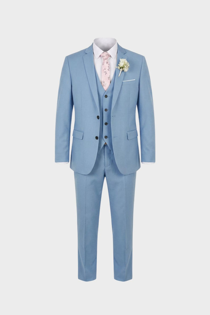 Three-piece suit with jacket waistcoat and matching trousers