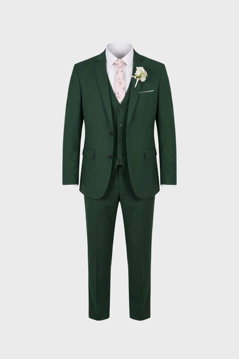 Three-piece suit with jacket waistcoat and matching trousers