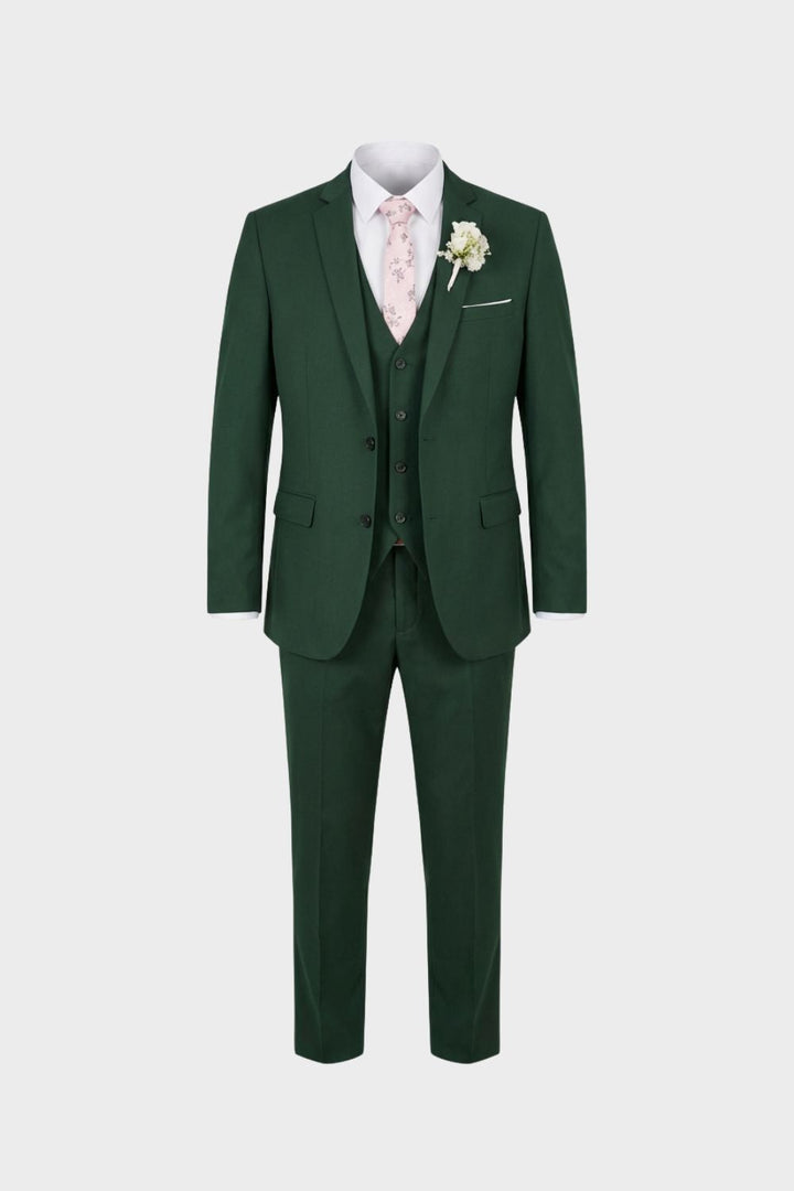 Three-piece suit with jacket waistcoat and matching trousers