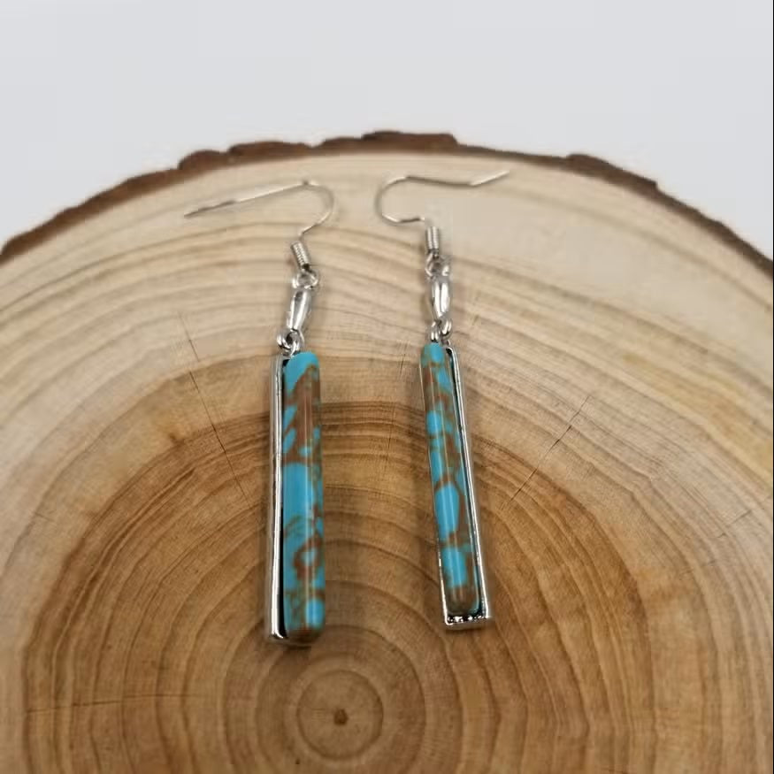 Vintage Turquoise Drop Earrings Accessories - View 2 | Bellmere