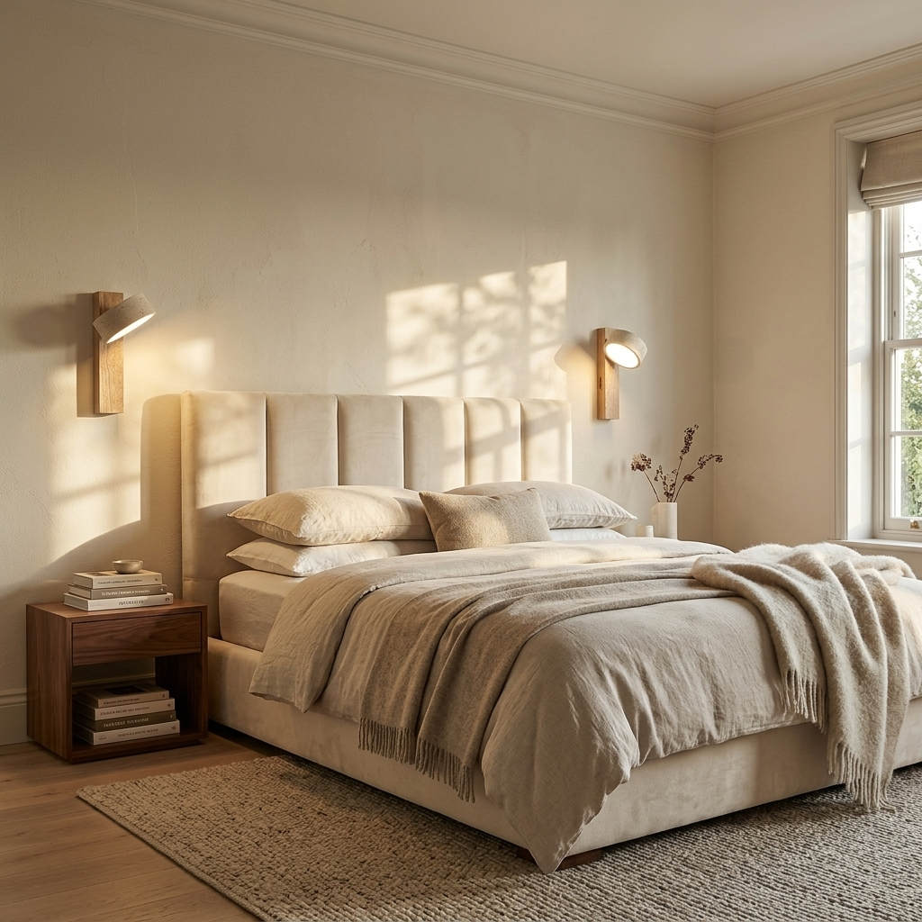 Adjustable wall light with a natural travertine stone finish