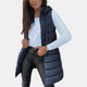 Women's longline hooded puffer vest