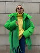 Women's oversized hooded puffer jacket with zip front