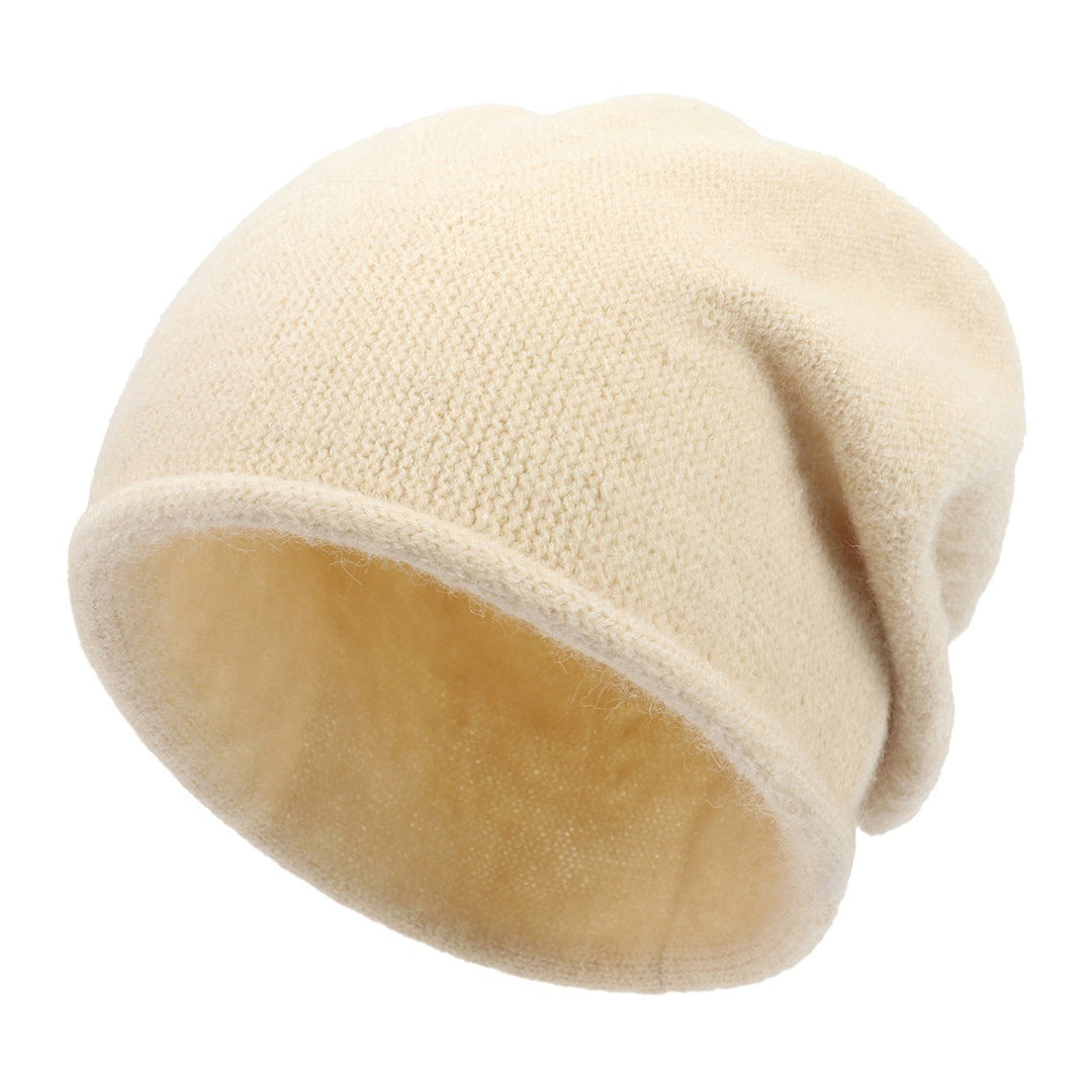Relaxed Fit Casual Knit Beanie in Off-White - View 11 | Bellmere