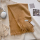 Women's Soft Plain Tassel Shawl in Brown - View 18 | Bellmere