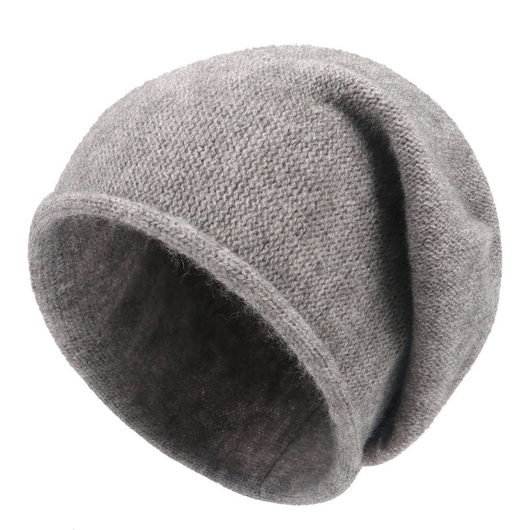 Relaxed Fit Casual Knit Beanie in Off-White - View 9 | Bellmere