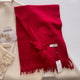 Women's Soft Plain Tassel Shawl in Brown - View 4 | Bellmere