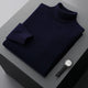Folded ribbed turtleneck sweater with long sleeves