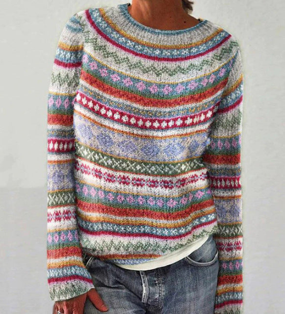 Women's long sleeve knit sweater
