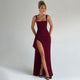 Elegant Open-Back Maxi Dress in Black - View 3 | Bellmere