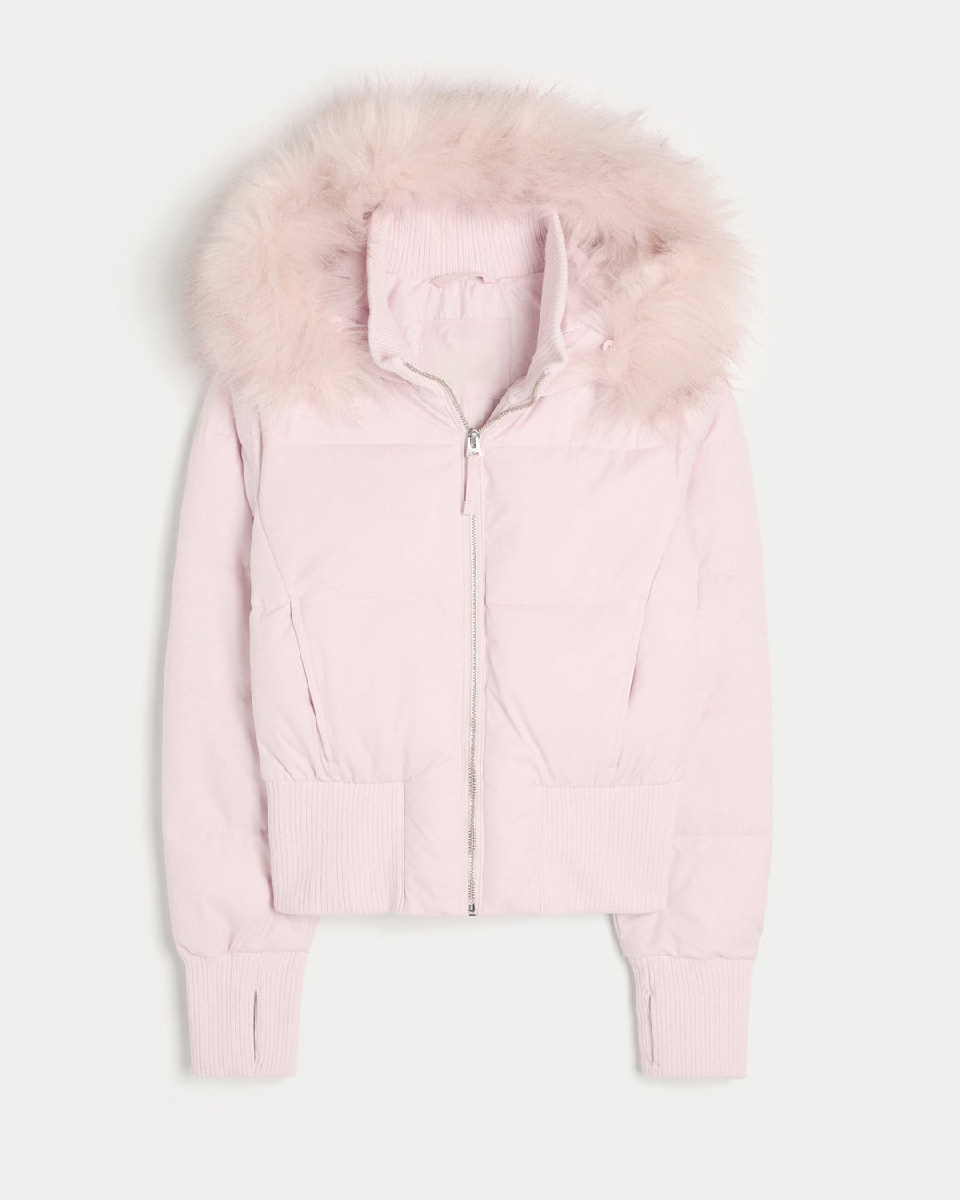 Women's quilted winter coat with removable hood