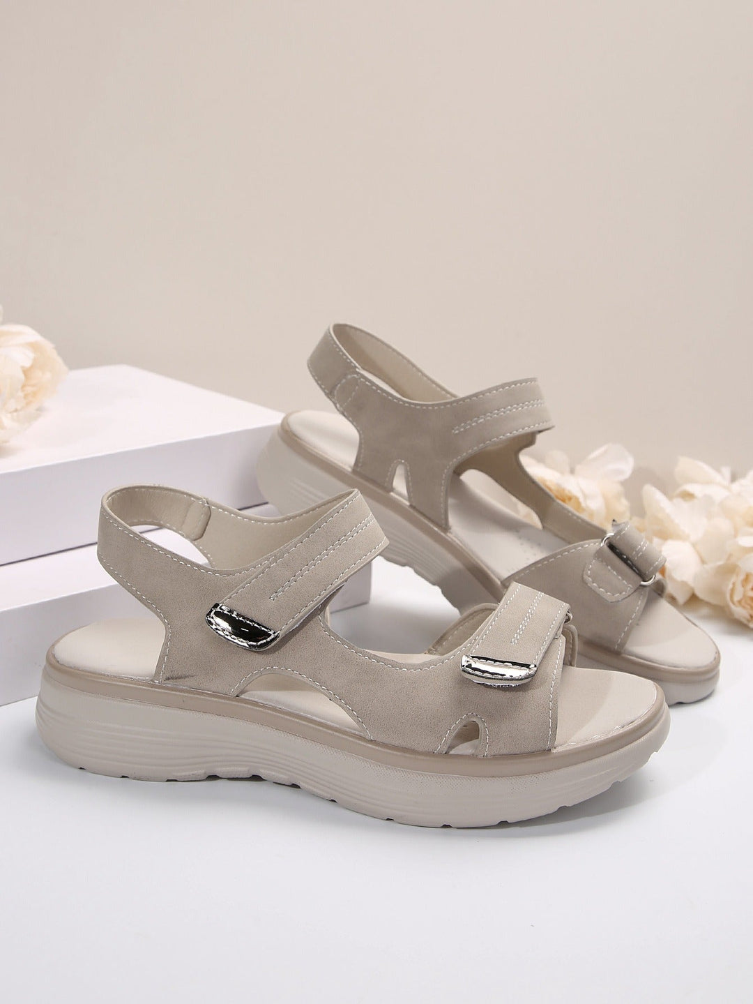 Women's Open-Toe Sport Sandals, Adjustable Strap Flatform