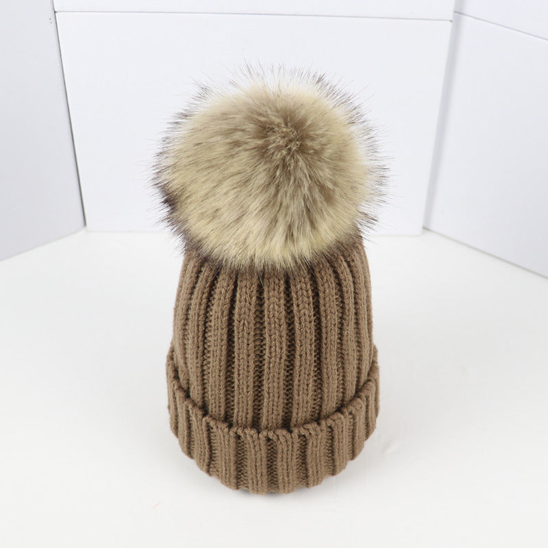 Classic Knit Beanie with Pom in Khaki - View 17 | Bellmere