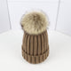Classic Knit Beanie with Pom in Khaki - View 17 | Bellmere