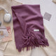 Women's Soft Plain Tassel Shawl in Brown - View 7 | Bellmere