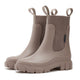 Women's Chelsea-style ankle rain boots with lug sole