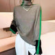 Women's striped high-neck pullover