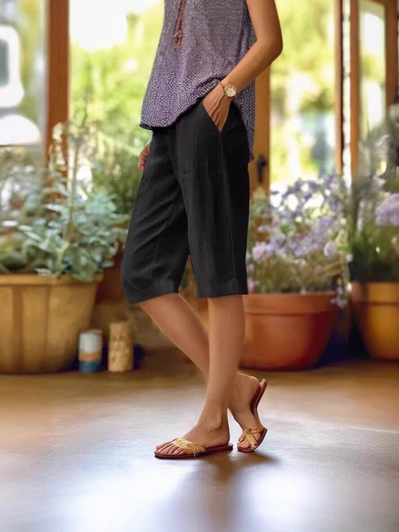 Light Women's Summer Shorts in White - View 5 | Bellmere