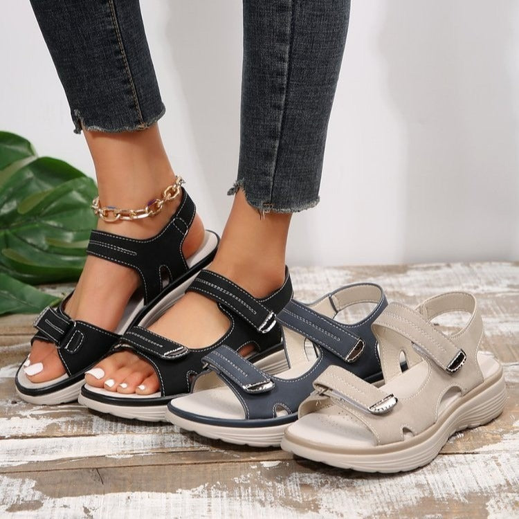Women's Open-Toe Sport Sandals, Adjustable Strap Flatform