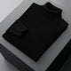 Folded ribbed turtleneck sweater with long sleeves