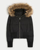 Women's quilted winter coat with removable hood