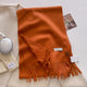 Women's Soft Plain Tassel Shawl in Brown - View 2 | Bellmere