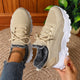 Women's fleece lined lace-up sneakers with chunky lug sole